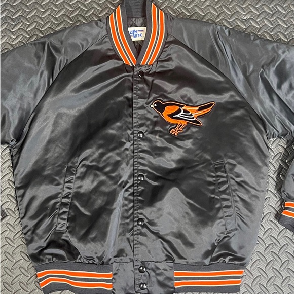 NWOT Vintage 80s Chalkline Spell Out Jacket MLB Baltimore Orioles - Picture 5 of 9